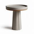 Table d'appoint en béton gris avec plateau en bois de 30 x 30 x 45cm