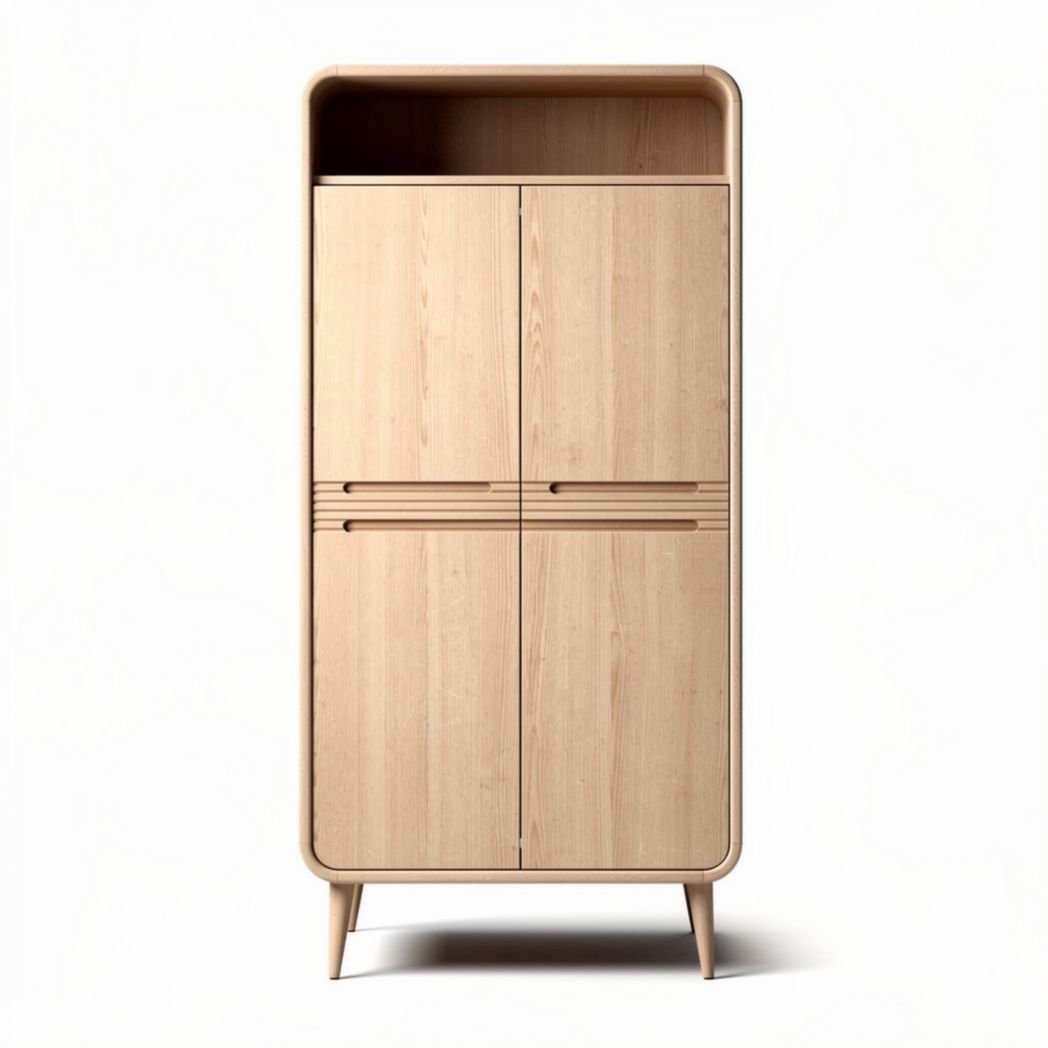 Buffet en bois de chêne naturel 150 x 80 x 40cm pour salon et rangement