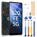 AMOLED Écran pour Samsung Galaxy S20 Fe/Galaxy S20 Fe 5G 6,5 LCD Affichage Remplacement du Verre numérisant avec Outils (Noir avec Cadre)(Noir)