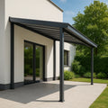 Pergola,en aluminium,300x500x250-200 cm(Gris foncé)