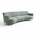 Canapé courbe en tissu vert 200 x 90 x 80cm pour salon moderne
