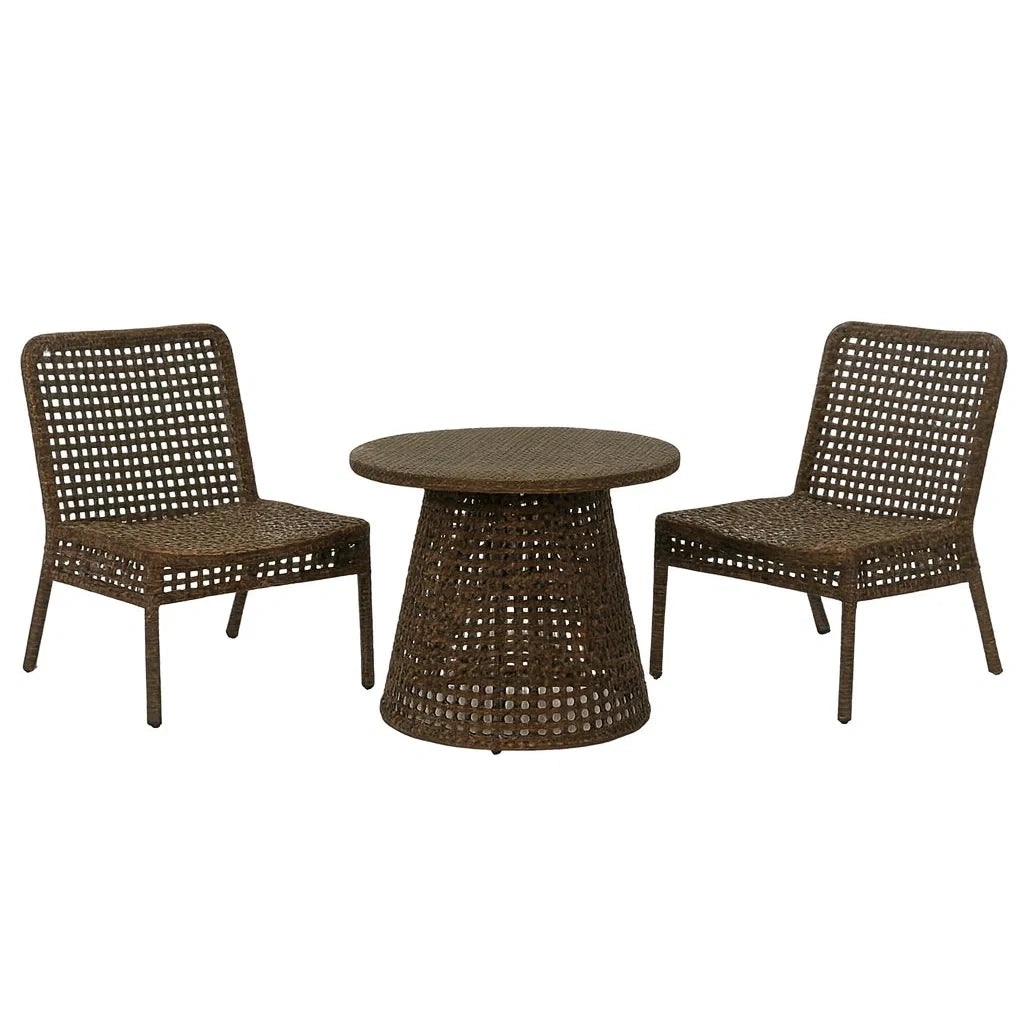 Ensemble de mobilier d'extérieur en rotin synthétique brun(Marron)