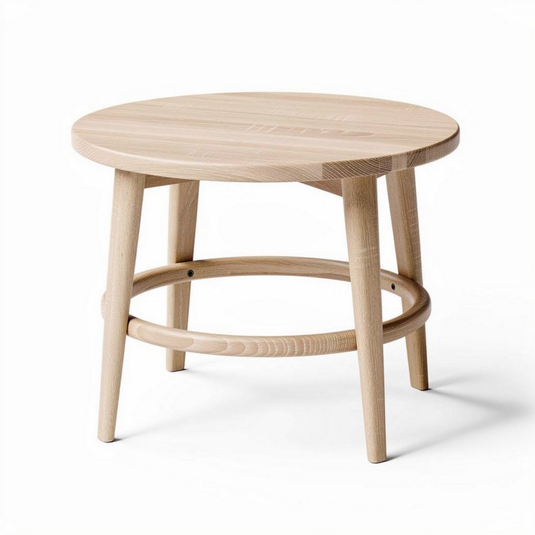 Table d'appoint ronde en bois de pin naturel diamètre 60 cm hauteur 45 cm