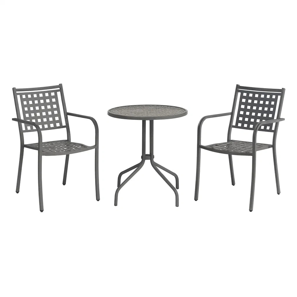 Ensemble de mobilier d'extérieur en métal gris(Gris)