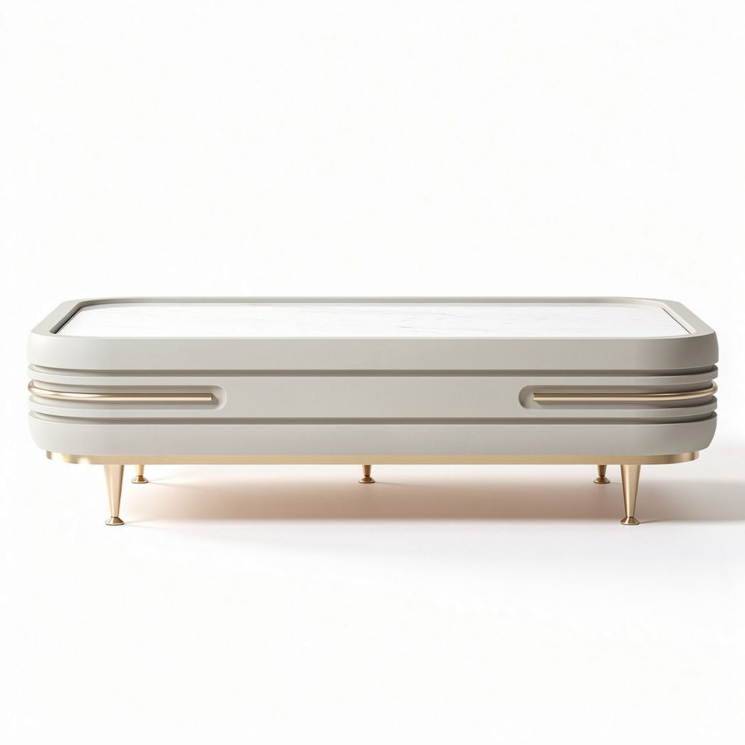 Table basse contemporaine en bois et verre couleur beige dimensions 150 x 90 x 30cm