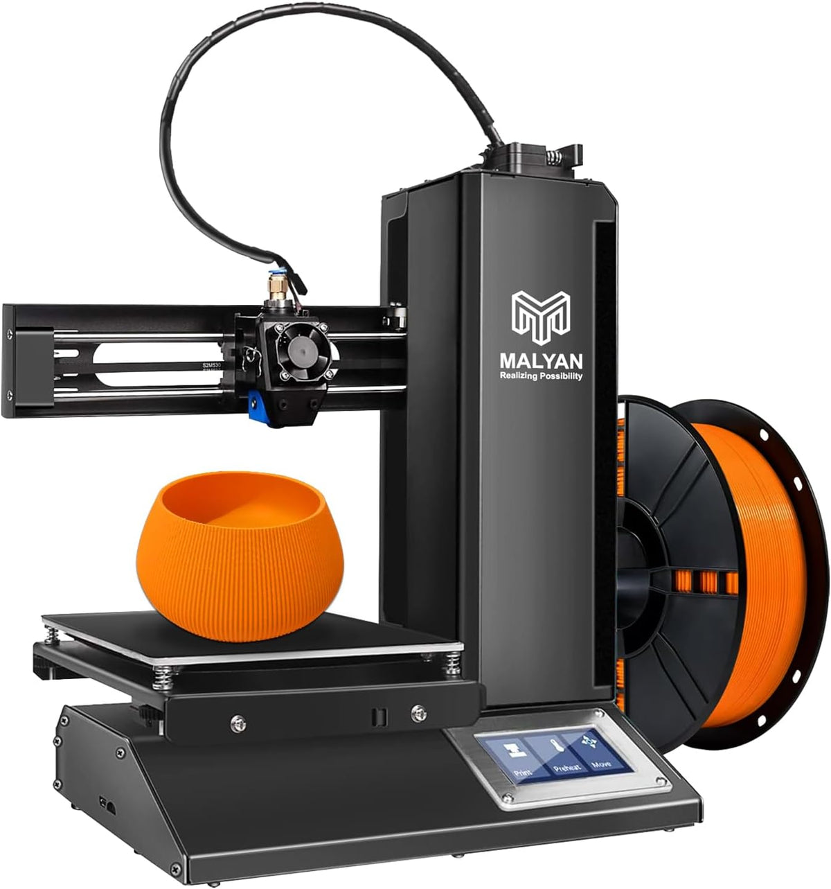 MALYAN M320 Mini imprimante 3D - Imprimante 3D entièrement assemblée pour Les Enfants et Les débutants, Out of The Box, Carte microSD avec modèles 3D imprimables, Taille d'impression 150x150x150mm(Noir)