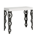 Table console extensible en bois Trévise pour salle à manger(Extensible Jusqu'À 196 Cm/Classique/Ciment)