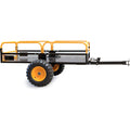 Wiltec Remorque basculante – 2100 x 1200 x 70 mm – capacité 450 kg – en Acier – avec Grille et Parois amovibles – pour Tondeuse autoportée ATV(Noir/Jaune)